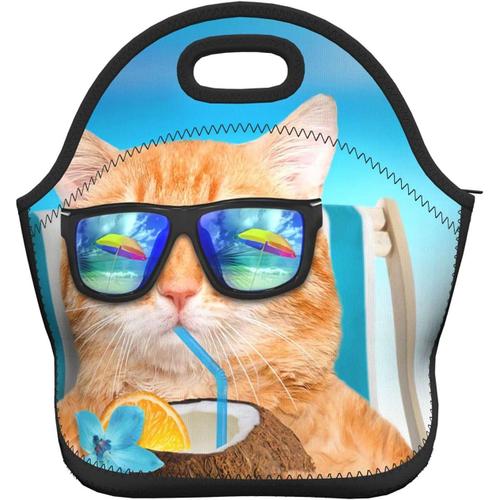Wolf Art Wallpaper Portable Lunch Bag Leakproof Lunch Box Organizer -Funny Cat Travel Holiday