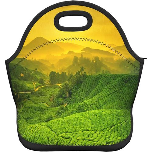 Beautiful Sea Wave Portable Bento Bag Outdoor - Sac fourre-tout étanche pour le déjeuner - Belle vue au crépuscule