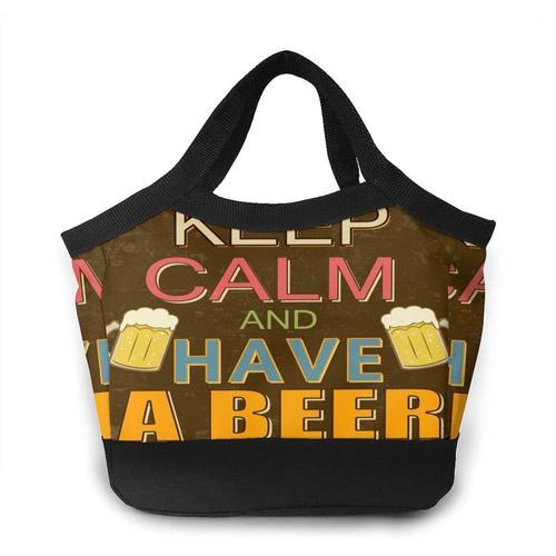 Japan Tiger Portable Lunch Bag Tote Bags - Gardez votre calme et buvez une bière