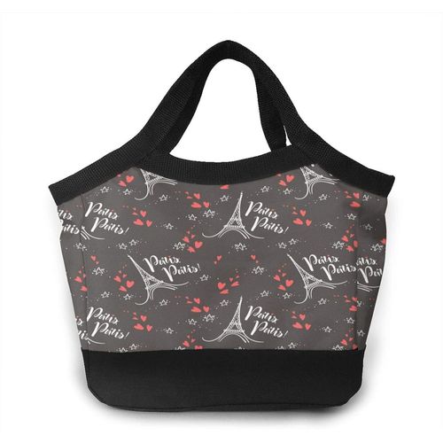 Sac à lunch portable en lin fleur de pivoine Sacs fourre-tout - Paris Eiffel