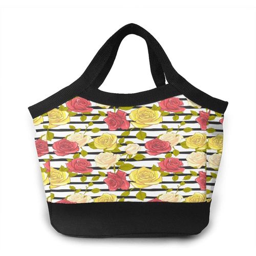 Mignon Petit Koala Sac À Lunch Portable Sacs Fourre-Tout -Rose et Rayures