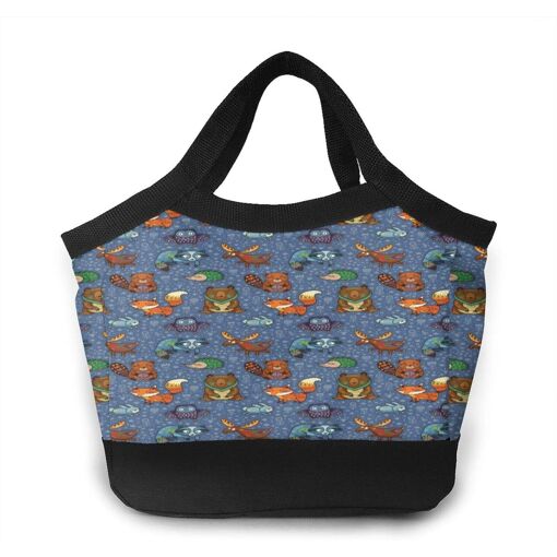 Sac Fourre-tout Réutilisable En Toile – Motifs Escargots Arc-en-ciel, Léger, Lavable, Avec Bandoulière - 11