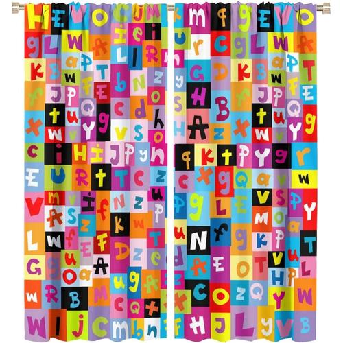 Rideaux Alphabet Bibliotheque Scolaire Alphabet Abc Tringle Poche Rideaux De Fenetre Occultants Decor A La Maison