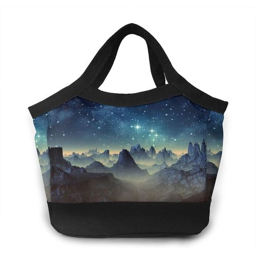 Fox in Space Portable Lunch Bag Tote Bags -Fantasy Alien Planet