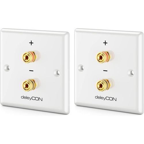 2 Pièces Prise Murale Multimédia Raccordement Haut-Parleurs Enceintes Plaque Murale Avec Prises Banane Pour 1 Haut-Parleur (Rouge/Noir) - Hifi Surround Sound System Home Cinéma Set[VIT691136]