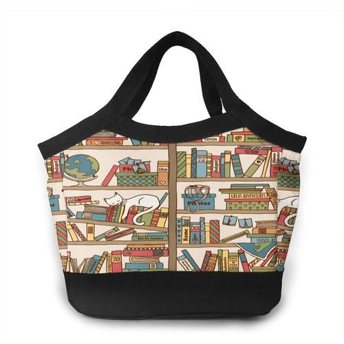 Petit teckel chiot tête sac à déjeuner portable sacs fourre-tout - bibliothèque guides de voyage bibliothèque
