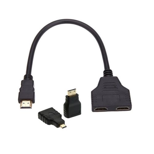 Adaptateur De Câble D'Extension De Commutateur Répartiteur Hdmi 1 À 2 Hdmi Avec Connecteur Micro Et Mini Hdmi[VIT691581]