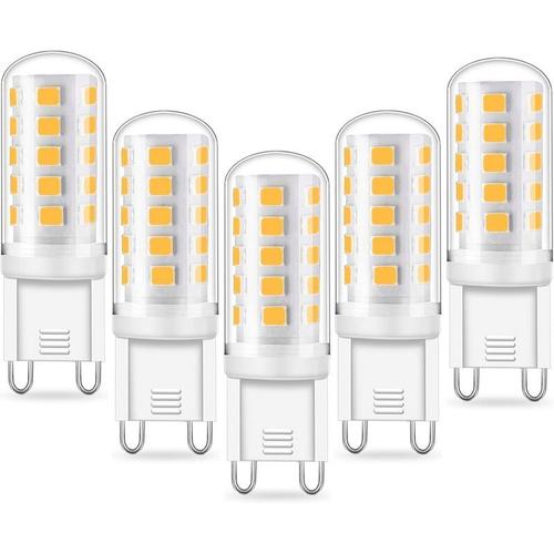 Bett Ampoule G9 Led - 5w Equivalent 33w 40w G9 Halogène, 420lm, Mini Lampe, Blanc Froid 6000k, Sans Scintillement, Ac220-240v, Non-Dimmable, Lot De 5 [Classe Énergétique A+]