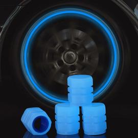 COUVERCLE DE TIGE de valve d'air de pneu bleu avec porte-clés de