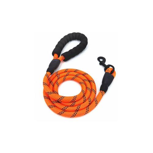 5ft Reflechissant Dog Leash Fort Chien Avec Traction Poignee Rembourree Chien Roule Leads Anti Slip Poignee Corde, Orange - Orange