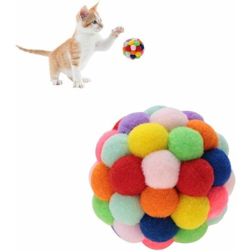 Coloré Animal En Peluche Balle Jouet Chien Doux Chiot Chat Jouet Balle Jouer Au Ballon Exercice Interactive Jouet Avec Cloche Pour La Formation Jouer À Macher(S)?4cm?Starlight