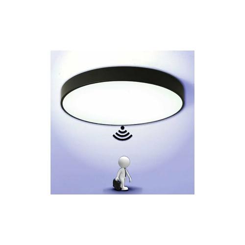 Plafonnier Led Plafonnier Plafonnier Led Avec Détecteur De Mouvement Lampe De Lumière Automatique Pour Extérieur Balcon Garage Entrée Couloir Luminaire Rond Facile À Installer Lampe De Plafond 6001k B