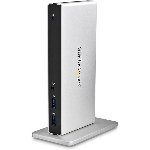 Station D'Accueil Usb 3.0 Pour Deux Écrans Avec Adaptateurs Dvi Vers Vga Et Hdmi, 5X Usb 3.0 Et Audio - Station D'Accueil Dvi Verticale Pour Mac Et Windows (Usb3Sdockdd)[VIT691190]