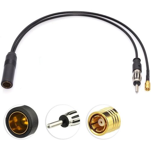 Dab Splitter Dab Antenne Séparateur Câble Smb Antenne Séparateur Din Femelle À Din Mâle À Smb Fm Radio Rg174 30Cm Pour Am/Fm Dab + Radio Pionnier Clarion Alpine[VIT691422]