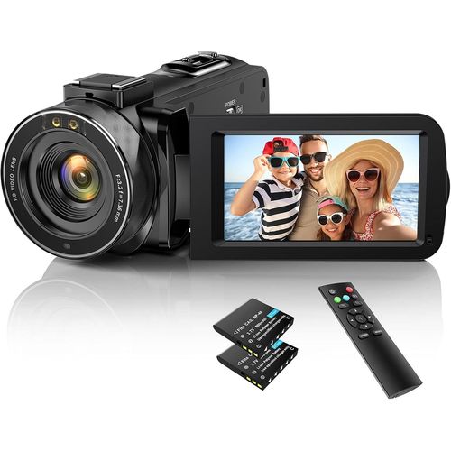 Caméscope Caméra Vidéo 1080P 30Fps 36Mp Camescope Pour Youtube, Caméra Numérique Avec Ir Vision Nocturne, 16X Zoom Numérique, 3.0"" Lcd 270 Degrés Ecran Rotatif Vlog Caméra, 2 Pile[VIT691801]