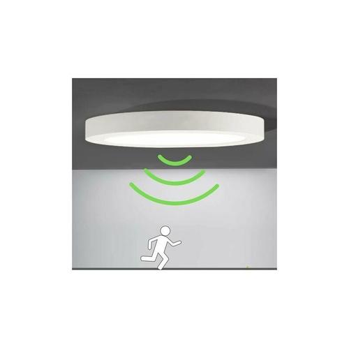 Plafonnier Led Plafonnier Plafonnier Led Avec Détecteur De Mouvement Lampe De Lumière Automatique Pour Extérieur Balcon Garage Entrée Couloir Luminaire Rond Facile À Installer Lampe De Plafond 6000k B