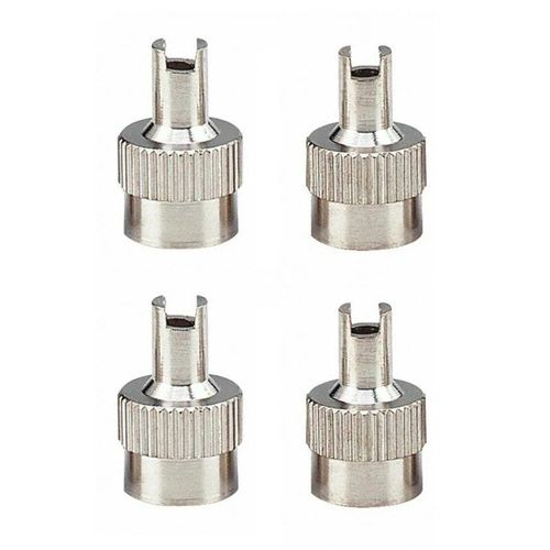 Bouchon De Valve À Fente En Métal, 4 Pièces, Avec Dissolvant De Noyau De Valve, Capuchons De Roue Pour Schrader Voiture Moto Vélos