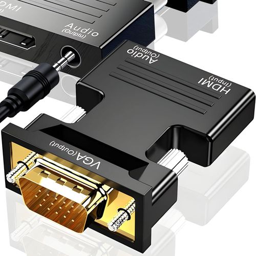 Hdmi Vers Vga Avec Adaptateur Audio Câble Convertisseur Hdmi Vers Vga 1080P 60 Hz Convertisseur Mâle À Femelle De Pc Ancien Vers Tv Avec Audio Hdmi Pour Moniteur Projecteur Hdtv[VIT690731]