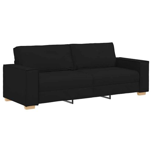 Vidaxl Canapé 3 Places Noir 180 Cm Tissu