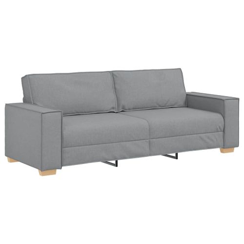 Vidaxl Canapé 3 Places Gris Clair 180 Cm Tissu