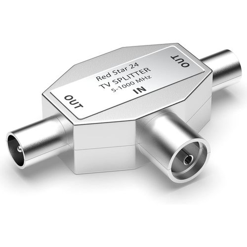anwxai-Répartiteur D'Antenne À 2 Voies-Distributeur Tv À 2 Voies T-Adapter Splitter Tv Antenne 1X Entrée Iec Coaxiale Femelle(Couplage) Avec 2X Sortie Iec Mâle | Dvb-T / 2 | Bk 5-1000 Mhz