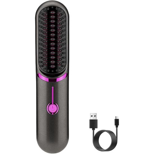 Anwxai-Fer À Lisser Sans Fil,Brosse À Lisser En Céramique,Brosse À Lisser Les Cheveux Ioniques,Peigne De Lissage Rechargeable Pour Les Femmes En Voyage,Pour Cheveux Fins