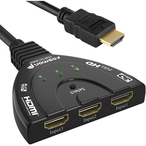 anwxai-Commutateur Hdmi Automatique 4K 3-Port,3X1 Switch Hdmi Auto Switcher Répartiteur Uhd Hdr 3D Full 1080P Hdcp,3 Entrées 1 Sortie Hdmi Splitter Sélecteur Avec Câble Pour Ps4 Xbox Roku Apple Tv
