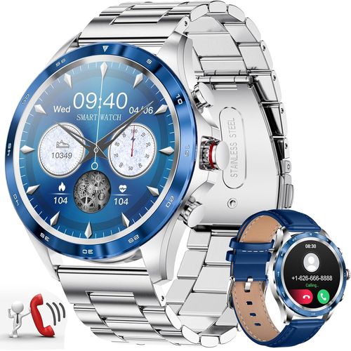 Anwxai-Montre Connectée Homme Avec 400mah/1.43"" Amoled,Montre Connecté Avec Moniteur Fréquence Cardiaque Podomètre Fitness Tracker,Étanche Smartwatch Pour Ios Android