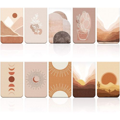 Anwxai-10 Pièces Signets Magnétiques Marqueurs De Magnétiques De Soleil Set De Marqueurs De Livres Inspirants Assortis Avec Paysage Pour Élève Enseignant Lecture