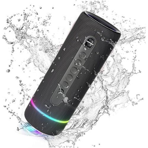 anwxai-Tnz Sleek 8-Enceinte Portable Bluetooth,Étanche Ip66,Son Puissant De 30W,Basses Profondes,Bluetooth 5.3,25H D'Autonomie,Couplage Steréo,Lumières Rgb(Noir)