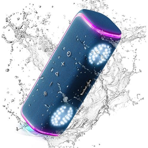 anwxai-Initial Tnz 7-Enceinte Portable Bluetooth 5.3 Puissante(30W) Sans Fil,Étanche Ipx7,Basses Profondes,25H D'Autonomie,Lumières Led,Couplage Stéréo Pour Intérieur Et Extérieur.(Bleu)