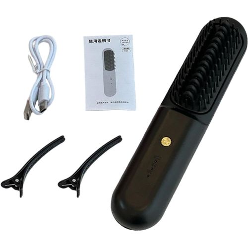 Anwxai-Brosse À Lisser Pour Les Voyages-Peigne Coiffant | Brosse À Lisser Les Cheveux | Fers À Défriser Les Cheveux Portables | Brosses À Cheveux À Air Chaud Réglables En Température Pour Femmes Et