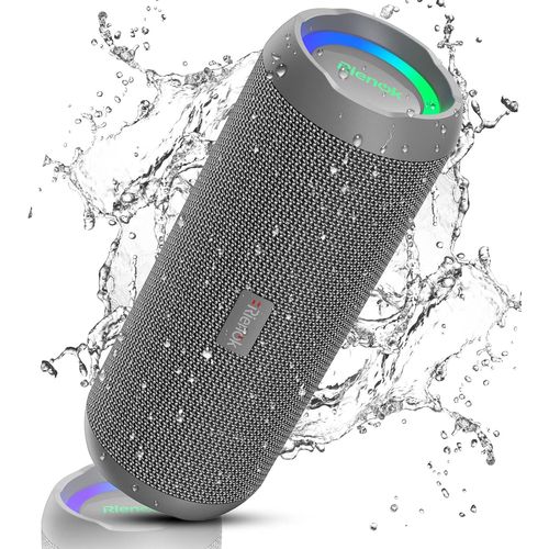 anwxai-Enceinte Portable Bluetooth Aux Basses Renforcées,30H,Bluetooth 5.3,30W Enceinte Puissante,Ipx7,Aux,Tf Carte,Pour Fêtes/Voyage/Extérieur,Gris