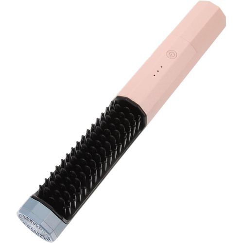 Anwxai-Fer À Lisser Sans Fil Chauffée Défriser Les Cheveux Brosse Sans Fil Défrisage Brosse Chaude Rechargeable Défriser Les Cheveux Brosse Peignes Chauffage Abs Violet Voyage Peigne