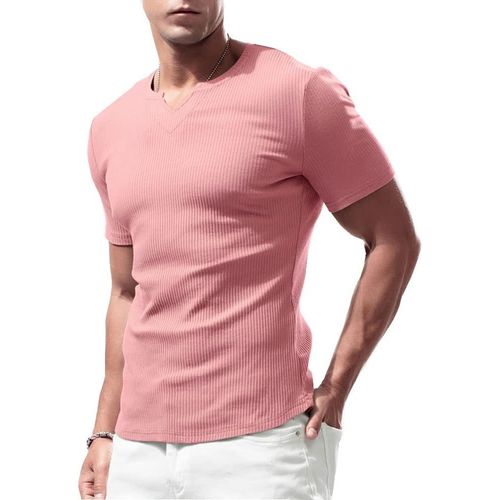 Mens Long Sleeve Sports T-Shirt V Neck Stretch Muscle Fit Casual Underwear Lightweight Thermal T-Shirt