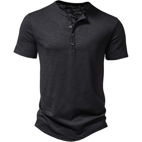 Mens Slim Fit 4 Button Muscle Fit Long Sleeve Short Sleeve Casual Henley Shirt