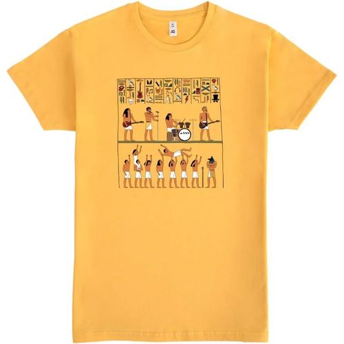 Ancient Rock Unisex Short Sleeve T-Shirt For Men And Women In 5 Sizes Yellow T-Shirt