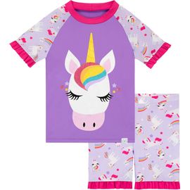 Girls Two Piece Glitter Unicorn Swimsuit For Kids