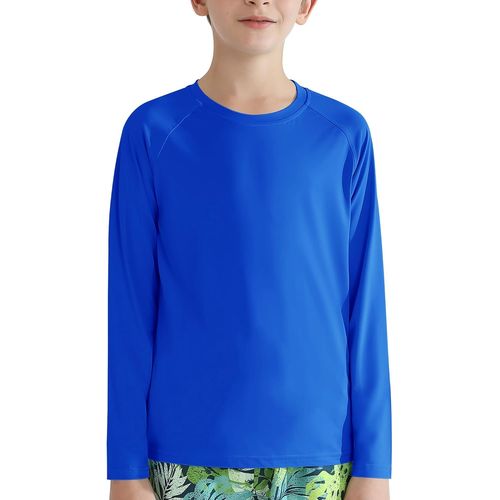 Upf 50+ Sun Protection T Shirt Kids Teens Long Sleeve Quick Dry Athletic Performance Active T-Shirt Running Gym Workout