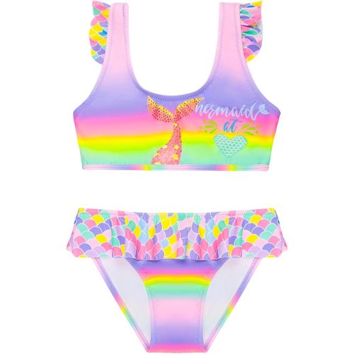Girls' 2-Piece Swimsuit Bikini Swimsuit Two-Piece Swimsuit For Toddlers From 4 To 16 Years,66651-Purple,8-10 Years