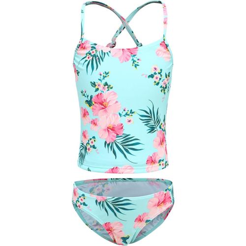 Girls 2 Piece Swimsuit Floral Swimwear 3-16 Years Green Flower