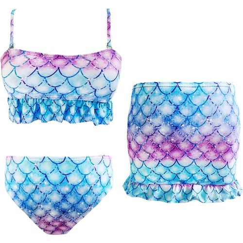 Girls' Swimsuit,Kids 4-12 Years,Mermaid Swimsuit,3 Piece Bikini