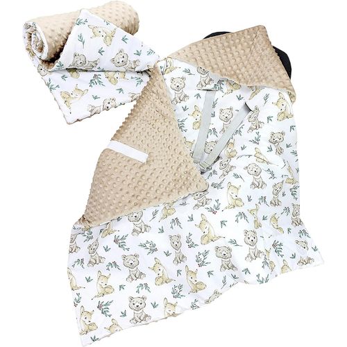 Baby Blanket 85 X 85 Cm For Car Seat Buggy Cover Universal Minky Cotton.[B75]