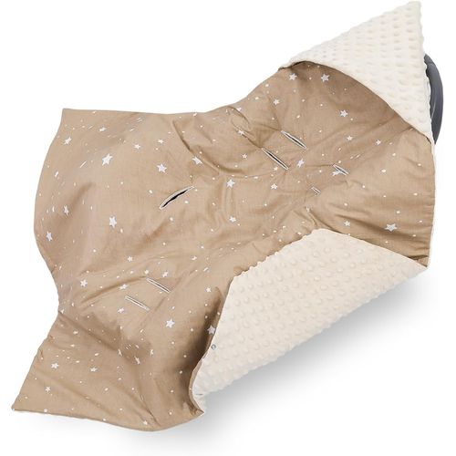 All Year Round Baby Sleeping Bag 90 X 90 Cm-Sleeping Bag For Babies,Strollers Or Car Seat,Cosy Washable Angel Nest For Newborn Children,Minky Beige With White Stars