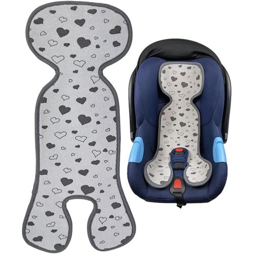 Baby Seat Cover Summer Anti-Sweat For Strollers-Group 0-Baby Carrycot Children Mat-Girls Boys-Grey With Hearts