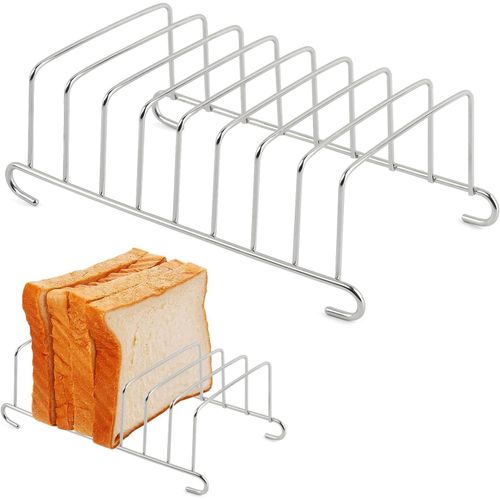 Grille à pain rectangulaire en acier inoxydable pour friteuse à pain et crêpes Argenté 15,5 x 9 cm