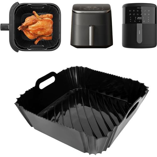 Moule Silicone Air Fryer Friteuse pour Cecotec Friteuse Sans Huile Cecofry 5,5L 6L Moulinex XL de 5L, Accessoires Plat Panier Silicone pour Moulinex EZ245820 5L COSORI 5.5L 6L