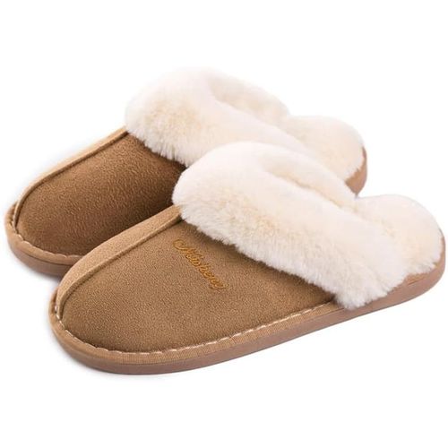 Slippers Men Women House Memory Foam Wood Floor Faux Suede Fur Mules Autumn Winter Indoor/Outdoor.[N606]