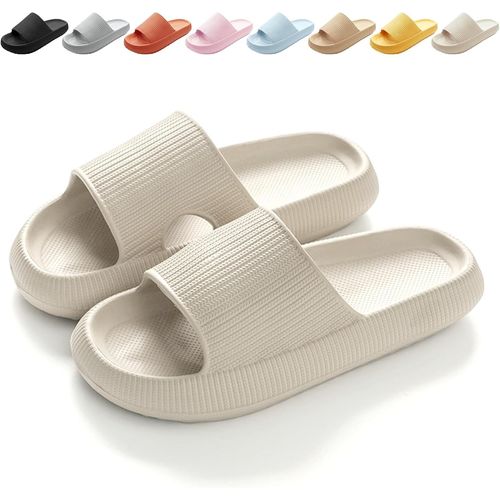 Non-Slip Slippers For Men Women Shower Slippers Very Light Thick Sole Cushioning Soft Flip Flops Sandals - For Home, Garden, Bathroom, Pool, Beach.[N318]