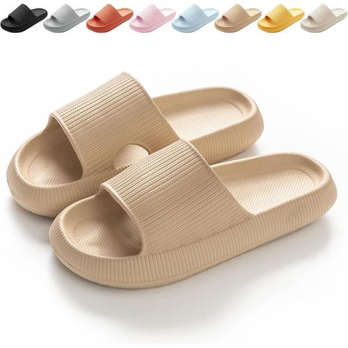 Non-Slip Slippers For Men Women Shower Slippers Very Light Thick Sole Cushioning Soft Flip Flops Sandals - For Home, Garden, Bathroom, Pool, Beach.[N321]